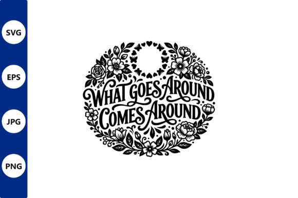 Floral Circle Typography What Goes