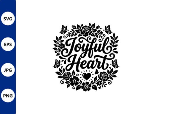 Floral Circular Vector with Joyful Heart