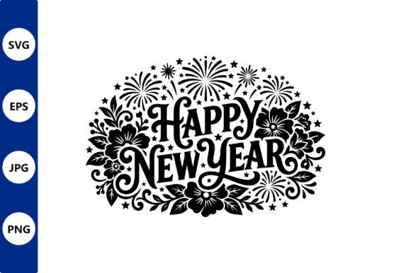 Floral New Year Greeting Vector