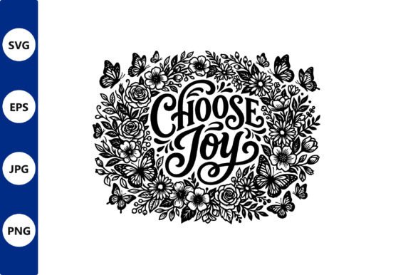 Floral Wreath Choose Joy Lettering