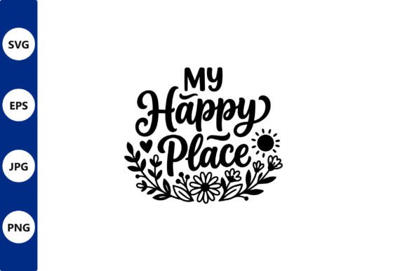Round Floral Circle Vector with Happy