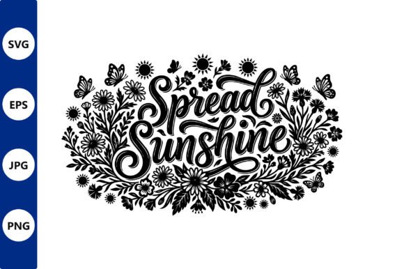 Spread Sunshine Floral Border Vector