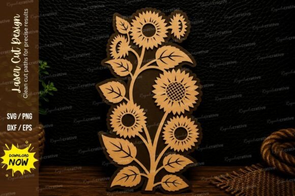 Sunflower Floral Laser Cut Svg Design